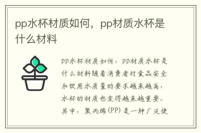 pp水杯材质如何，pp材质水杯是什么材料